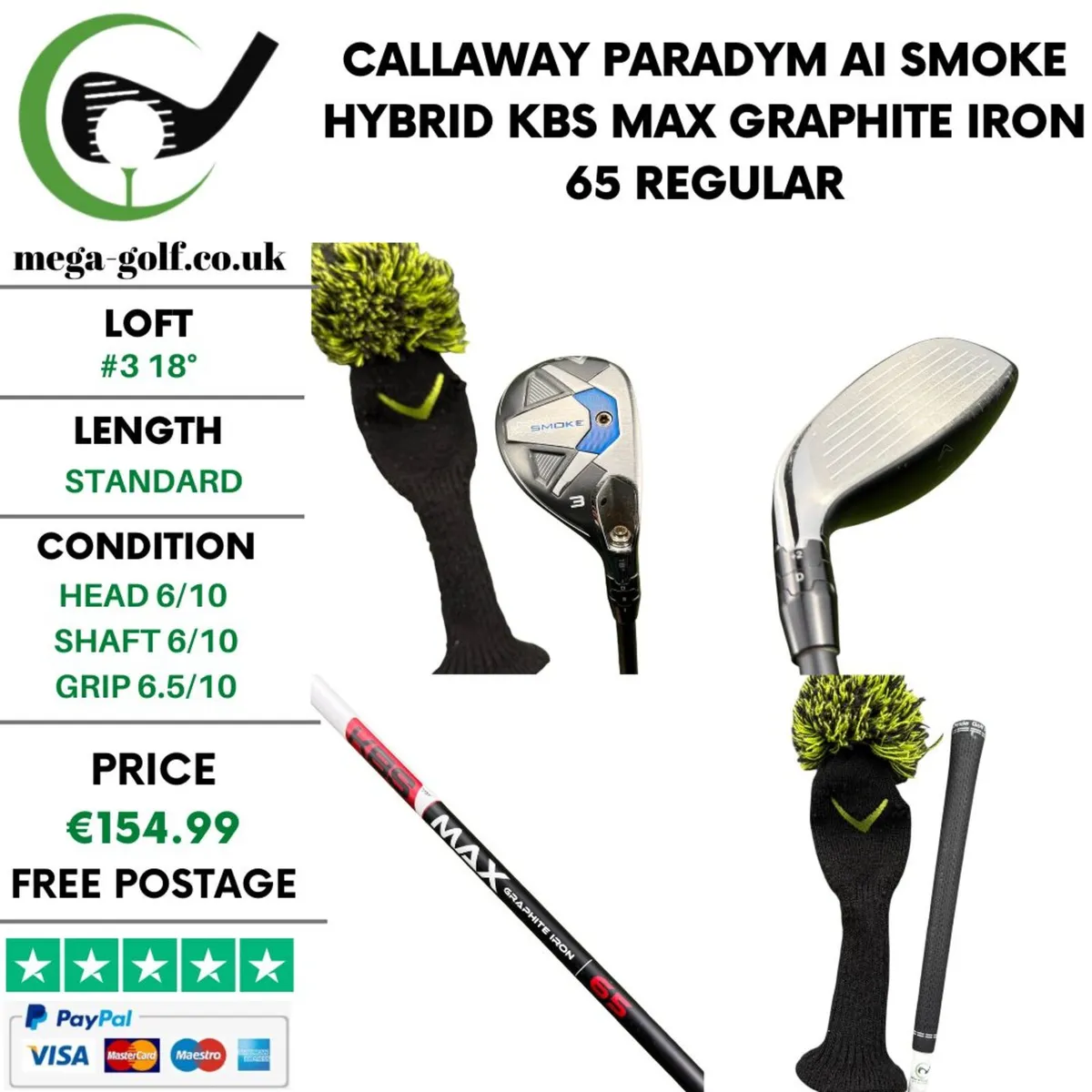 Callaway Paradym Ai Smoke Hybrid / #3 18° /Regular - Image 1
