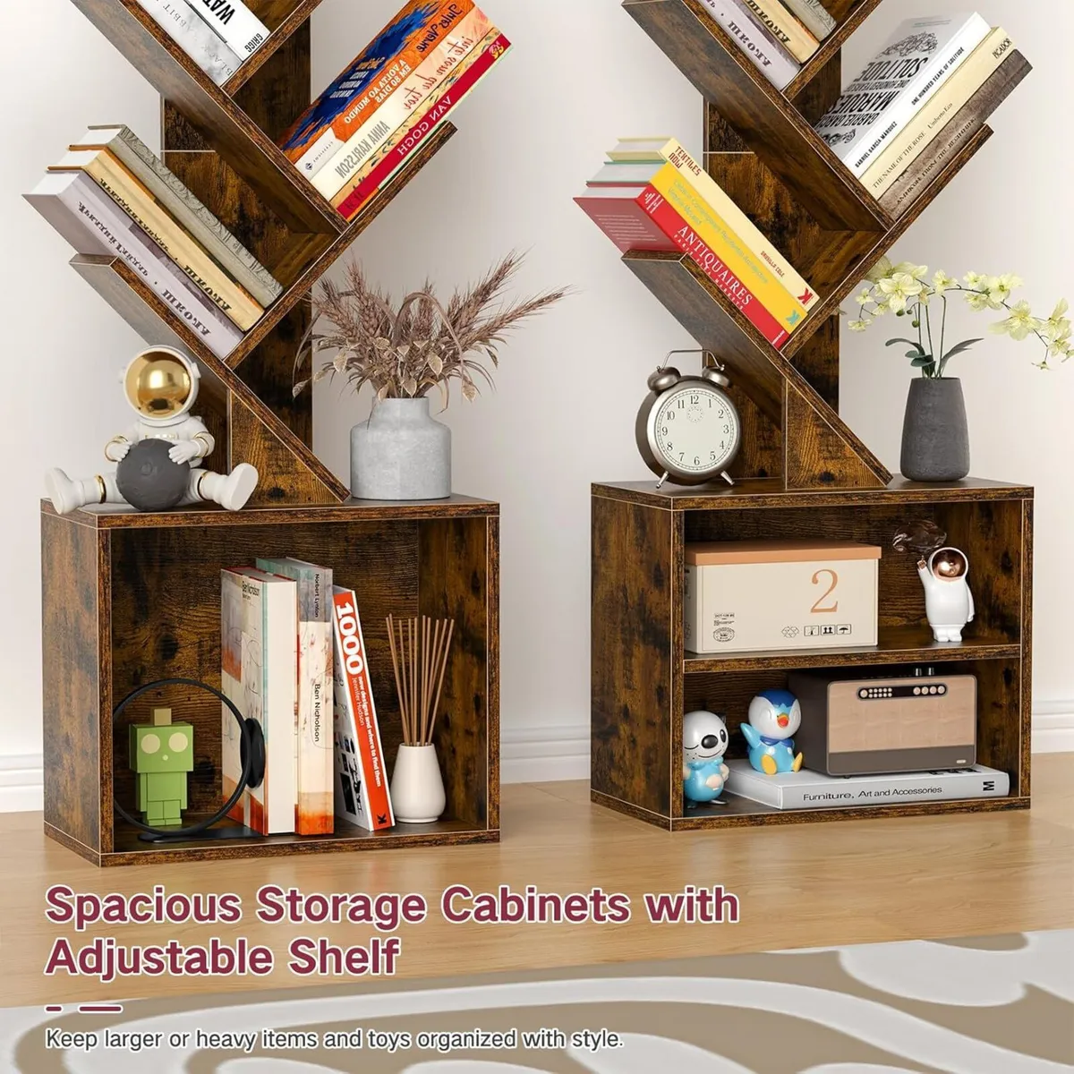 9 Tier Tree Bookshelf with Light Remote Timer - Image 3