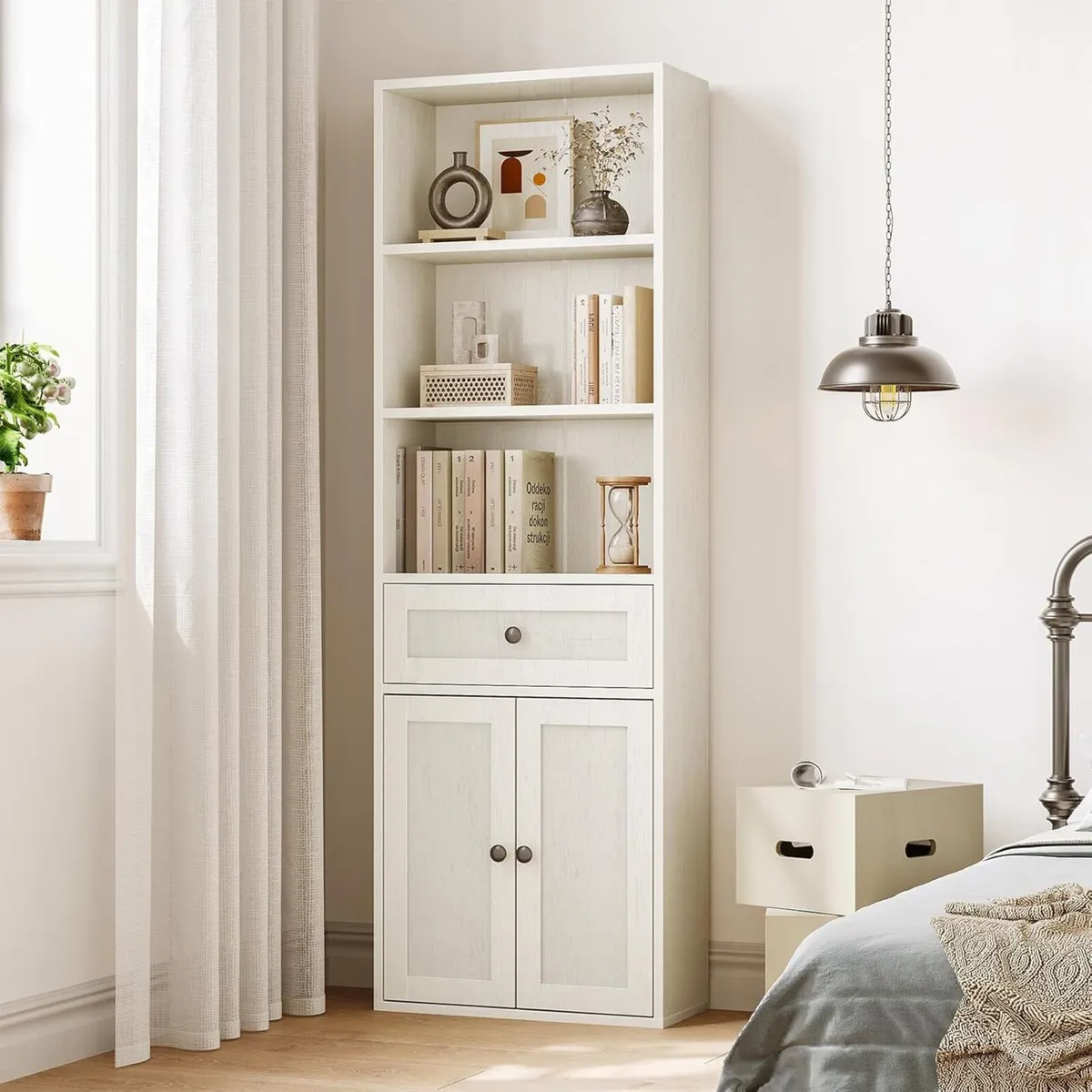 5-Tier Bookcase with Doors and Drawer - Image 2