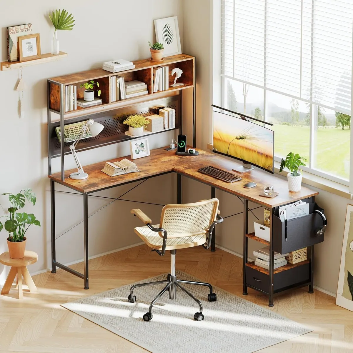 58" L Shaped Gaming Desk Corner Computer - Image 2