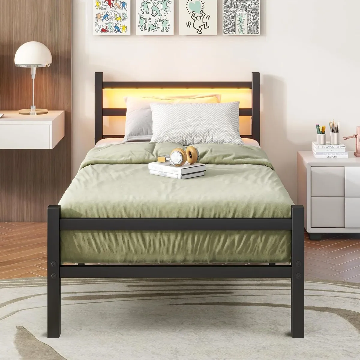Bed Frame with Headboard LED Lights - Image 3