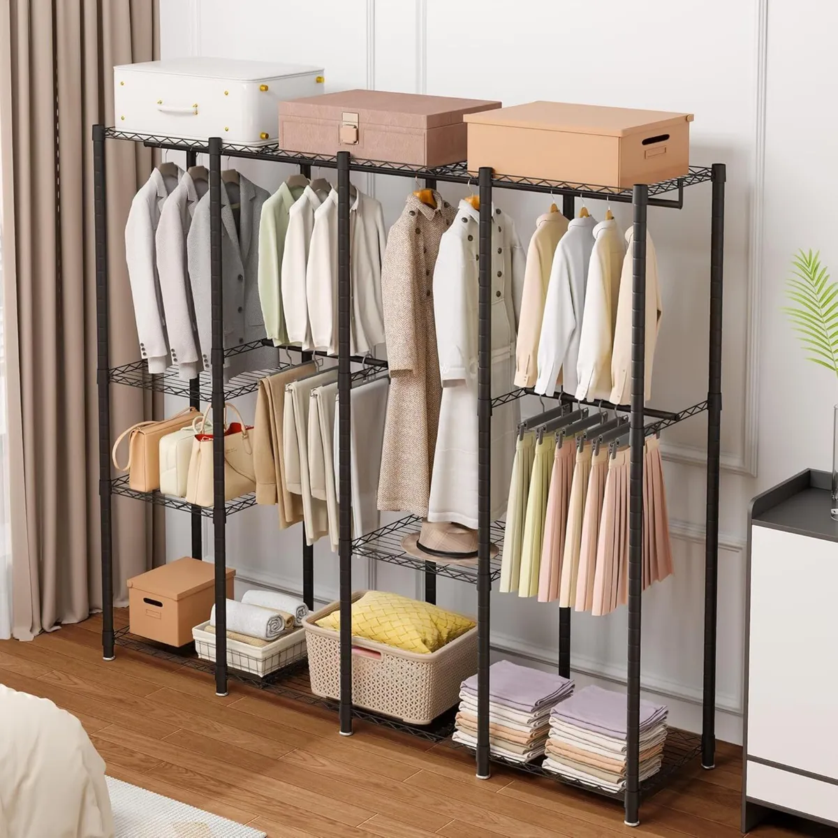 Clothes Rail Tall Metal Open Wardrobe - Image 2