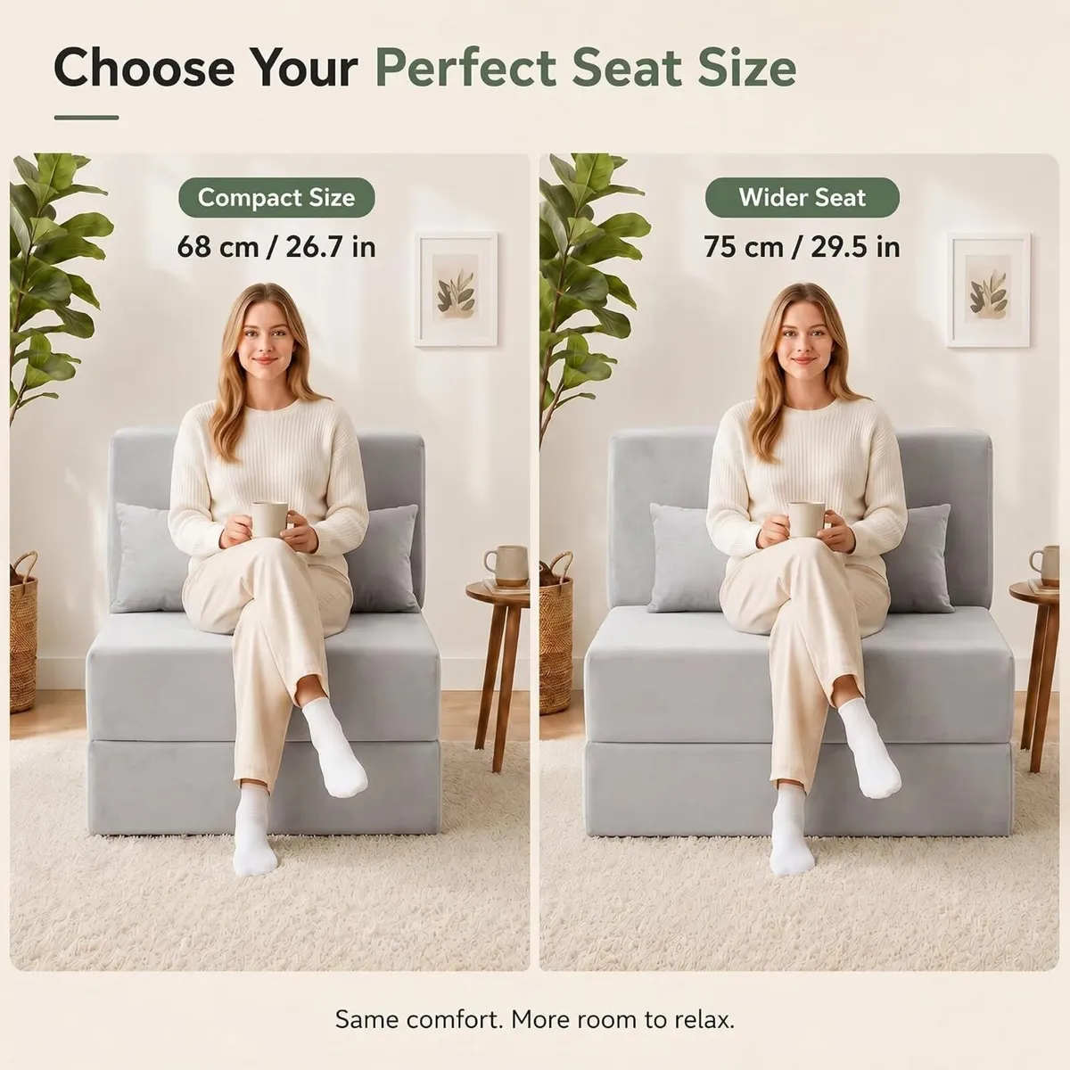 Folding Sofa Bed Convertible Sleeper Chair - Image 3