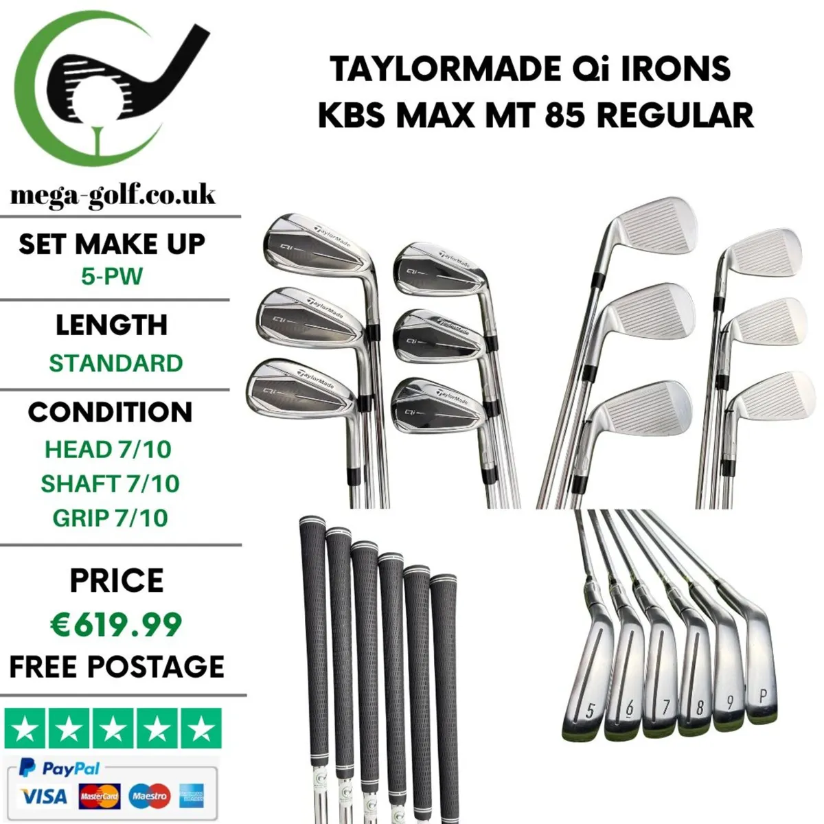 Taylormade Qi Irons / 5-Pw / KBS Max MT 85 Regular - Image 1