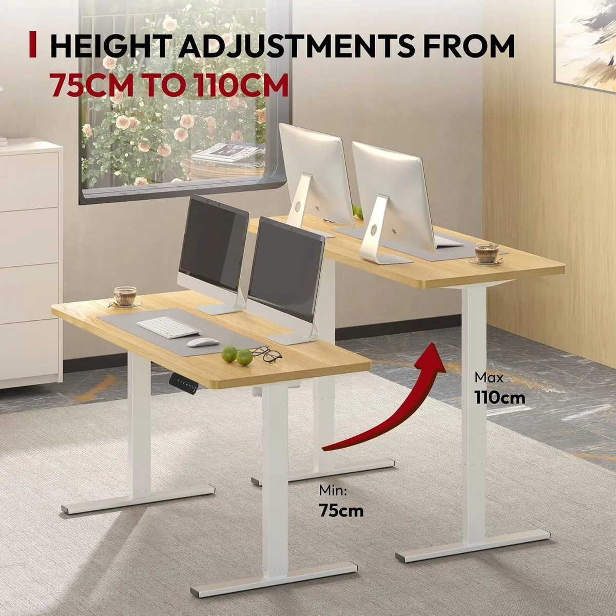 100 X 60 Electric Standing One Piece Desktop - Image 4