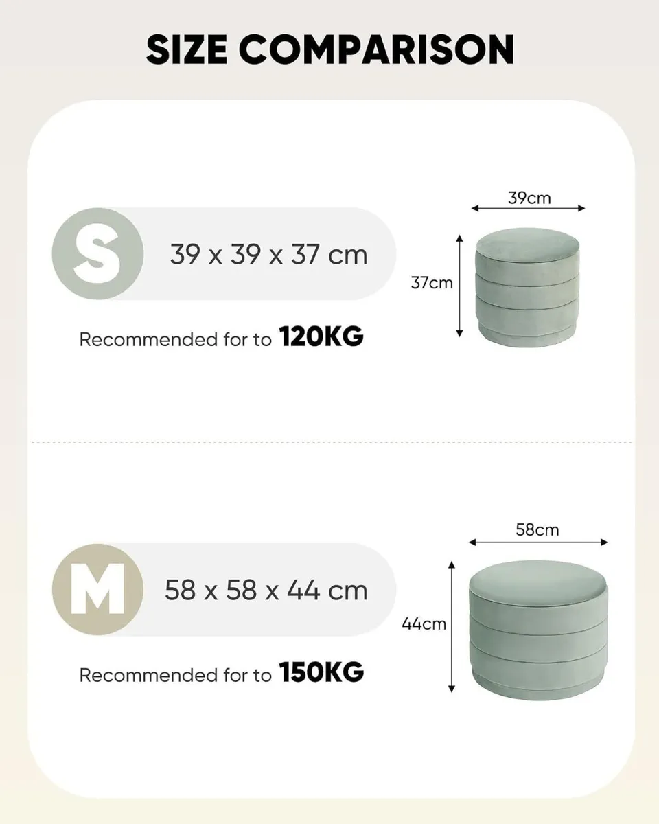 Large Storage Ottoman Round Folding Foot Rest - Image 3