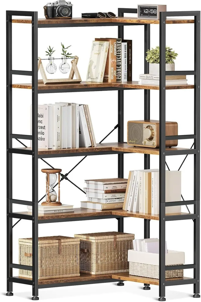 5-Tier L-Shape Corner Bookcase 145.5CM - Image 1