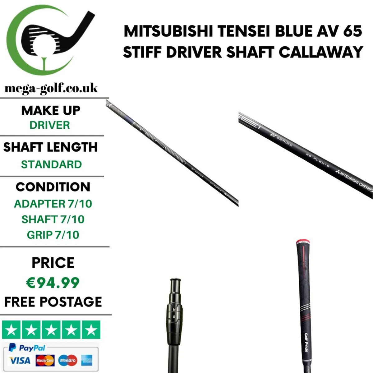 Mitsubishi Tensei Blue Av 65 Stiff Driver Shaft - Image 1