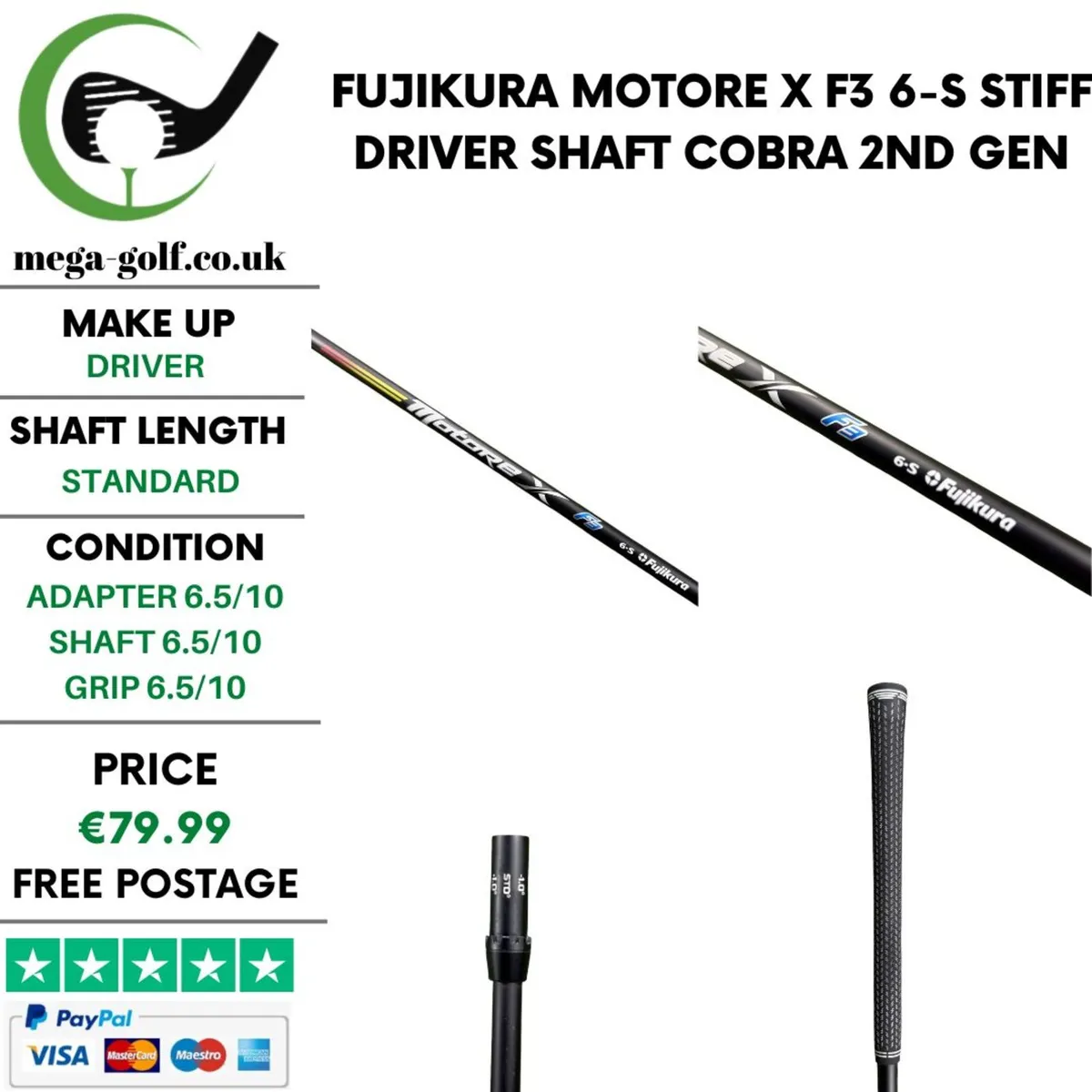Fujikura Motore X F3 6-S Stiff Driver Shaft - Image 1