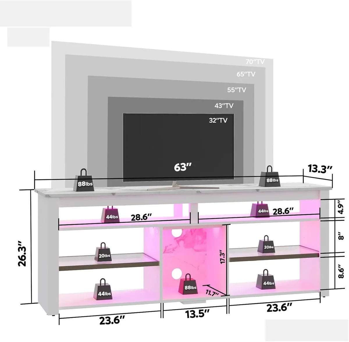140CM LED TV Cabinet 55-65 Inch Stand - Image 2