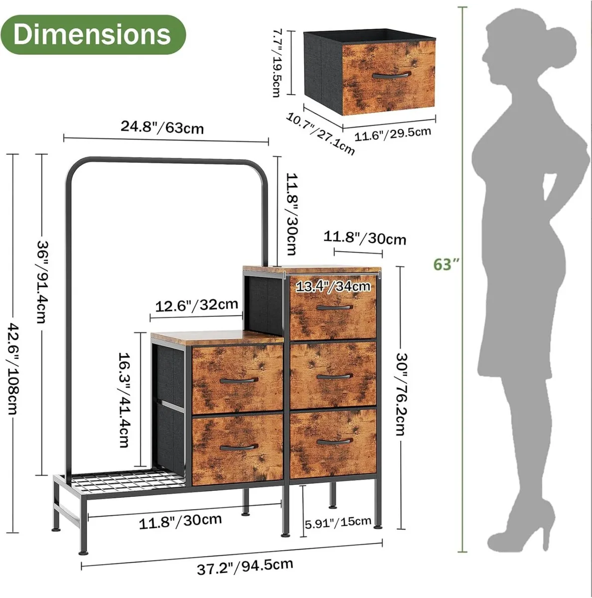 Chest of Drawers Bedroom Including 4 Fabric - Image 2