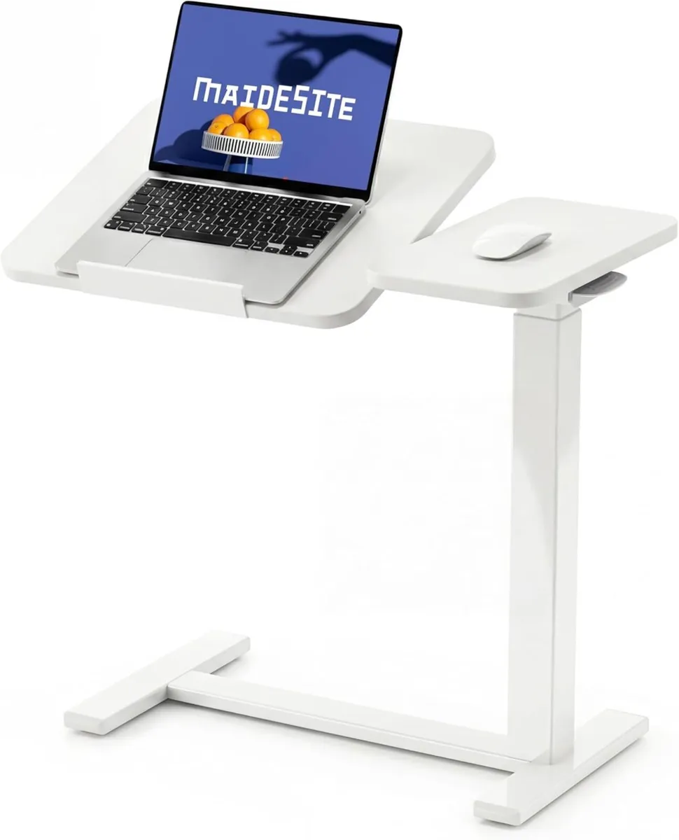 Fit Dual Overbed Table with Wheels C-Shape Height - Image 1