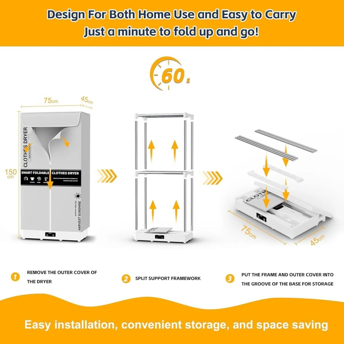 Clothes Dryer Portable Foldable Drying Machine - Image 2