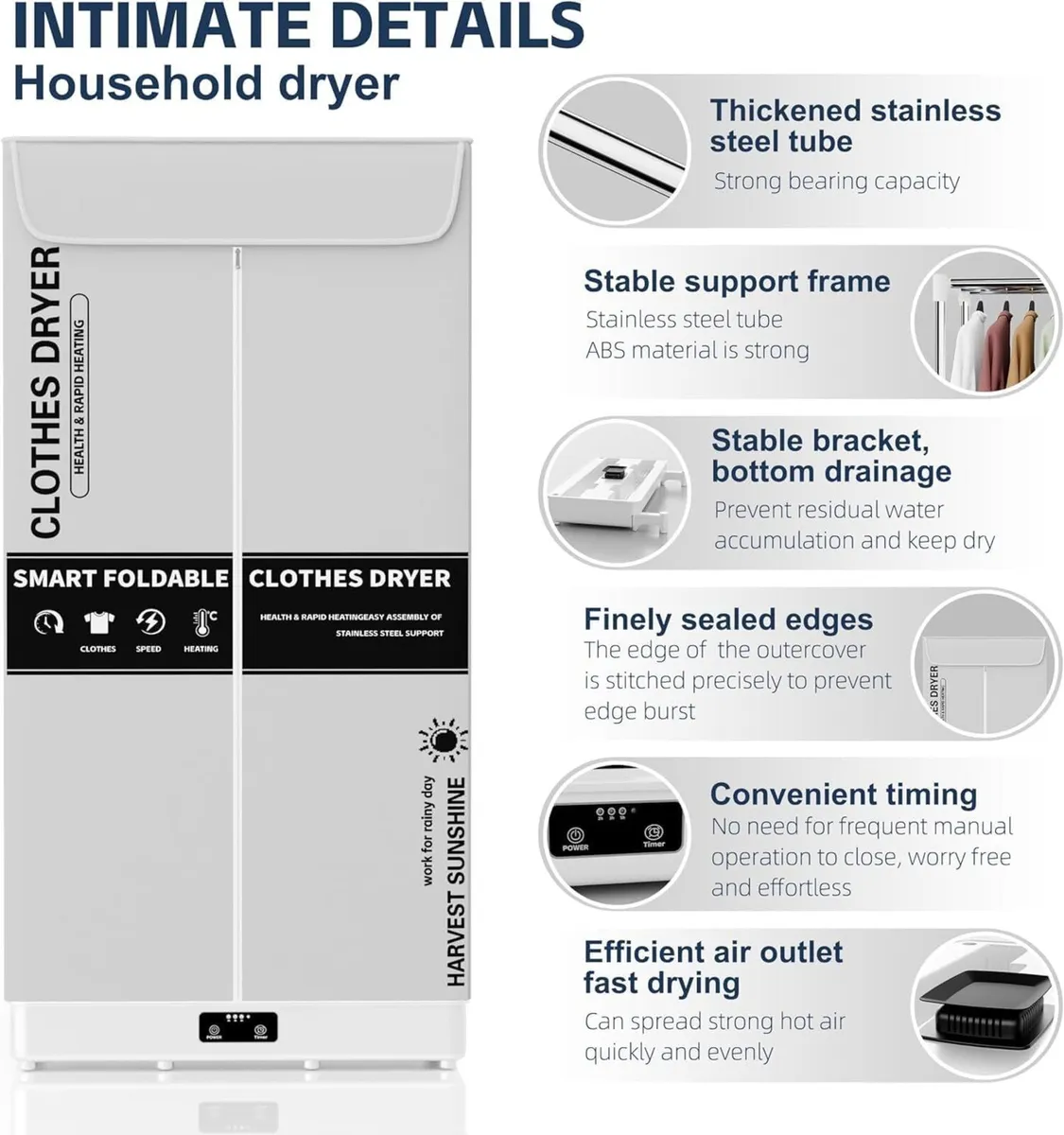 Clothes Dryer Portable Foldable Drying Machine - Image 3