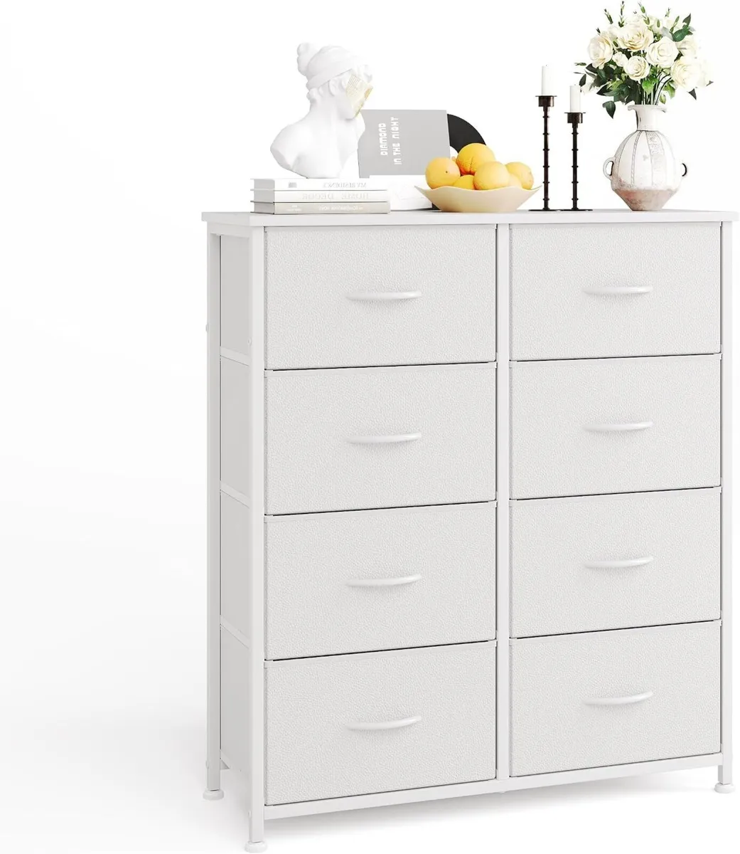 8 Drawer Dresser Tall Fabric Chest of Drawers - Image 1