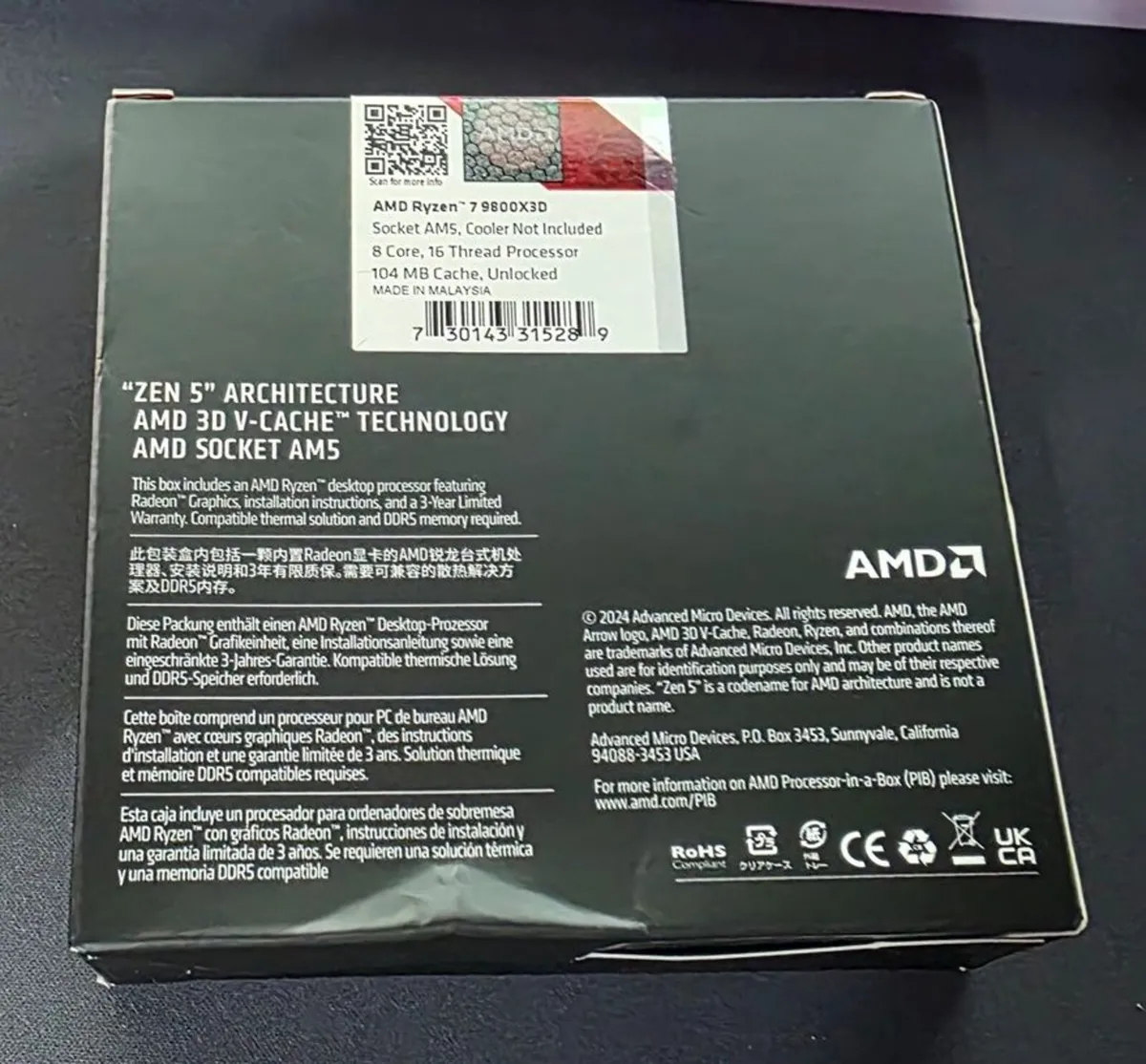AMD Ryzen 7 9800X3D Gaming AM5 CPU - Image 2
