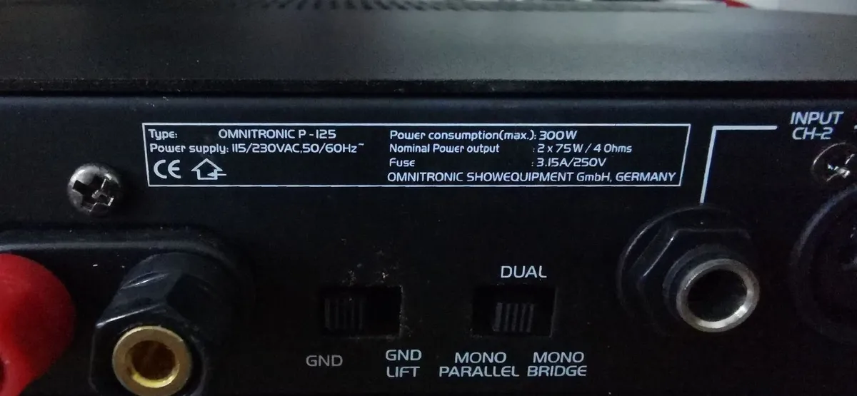 Omnitronic P-125 Endstufe, 2x65w/4 Ohm AMP - Image 3