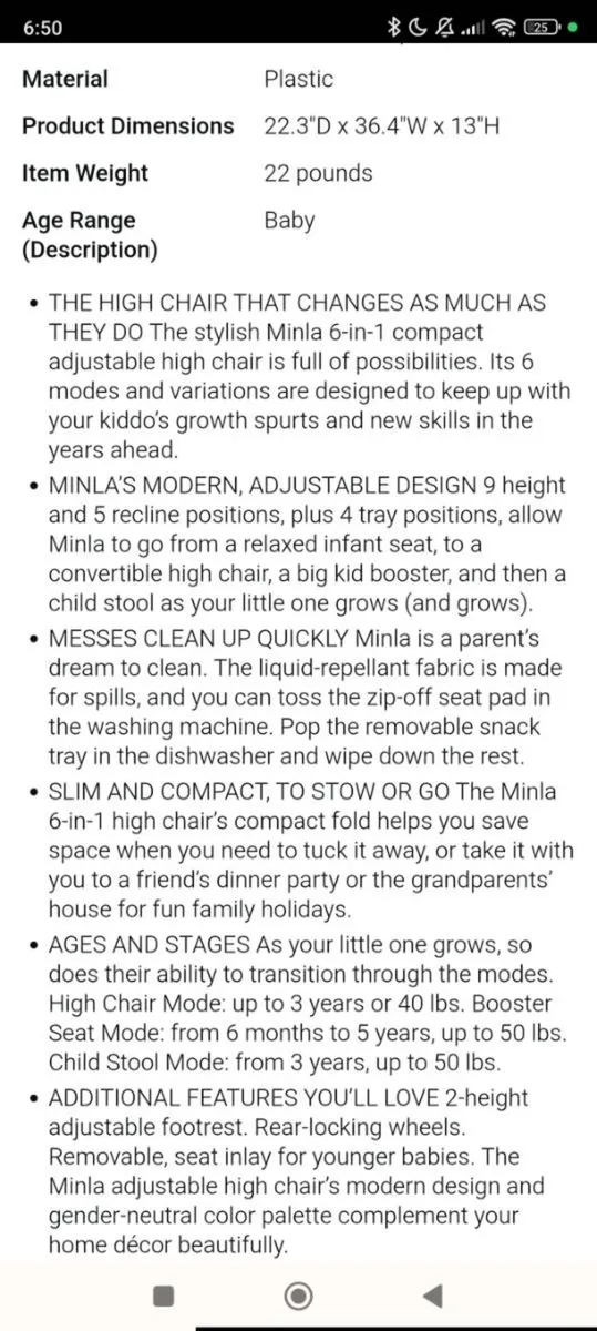 Maxi-Cosi Minla 6-in-1 Adjustable High Chair - Image 4