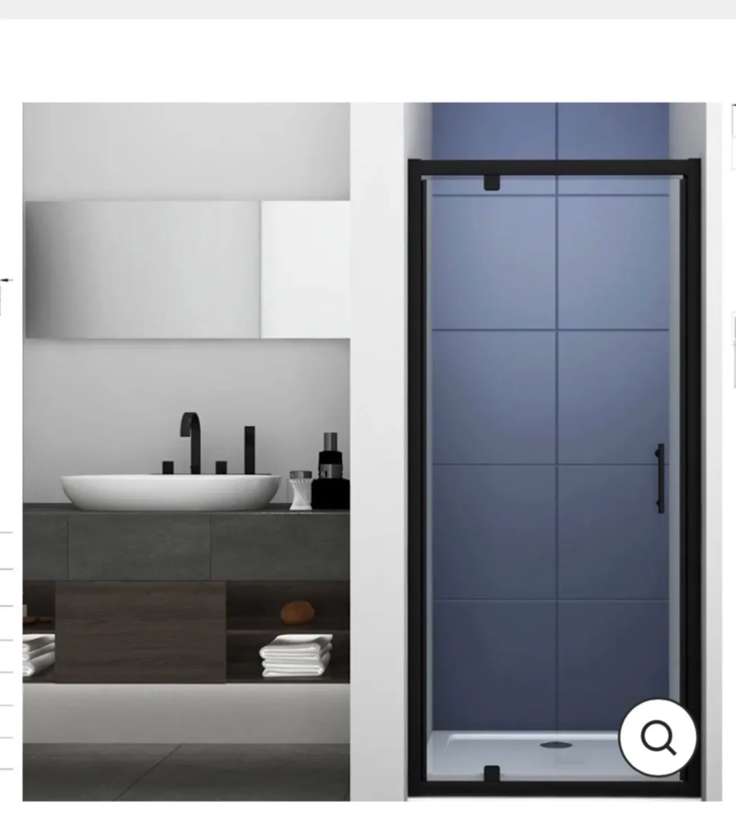 900mm Black Pivot Shower Door - Image 4
