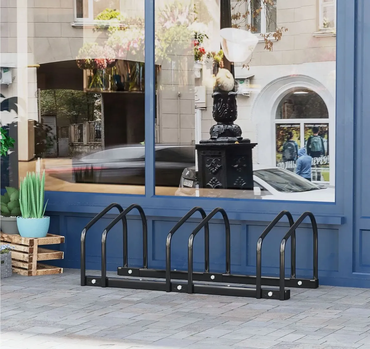 HOMCOM 3 Bike Stand Bicycle Storage Rack Brand new - Image 2