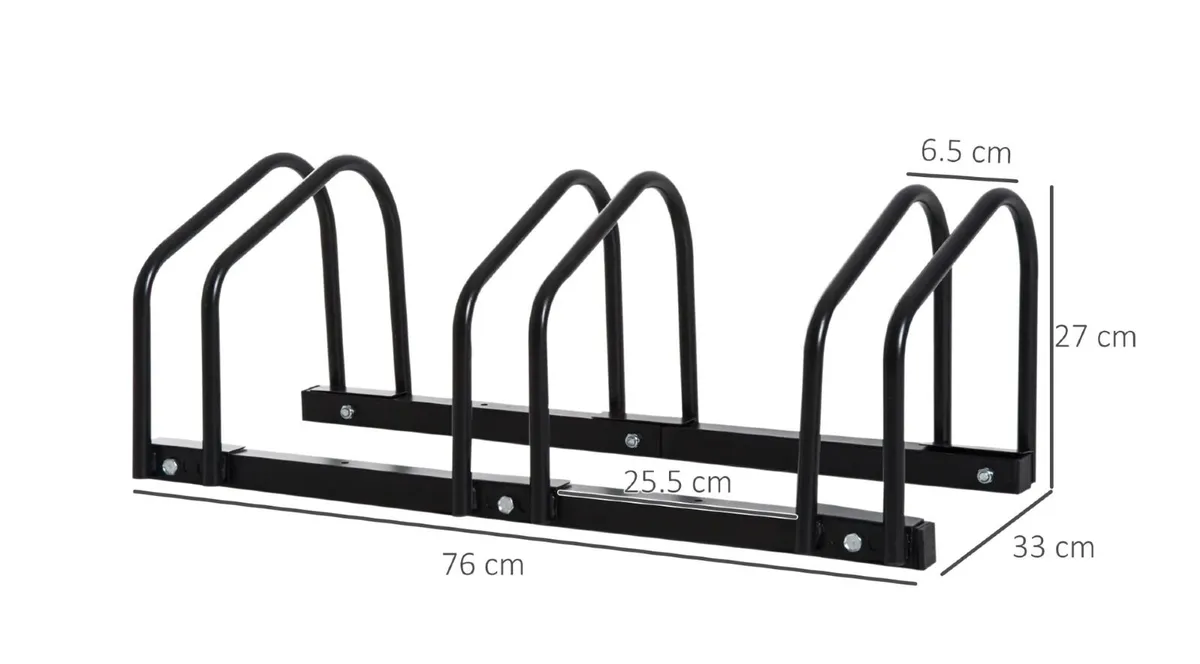 HOMCOM 3 Bike Stand Bicycle Storage Rack Brand new - Image 3