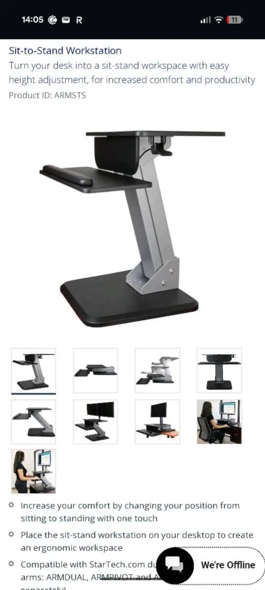 WFH Desk - Sit&Stand Ergonomic from StarTech - Image 1