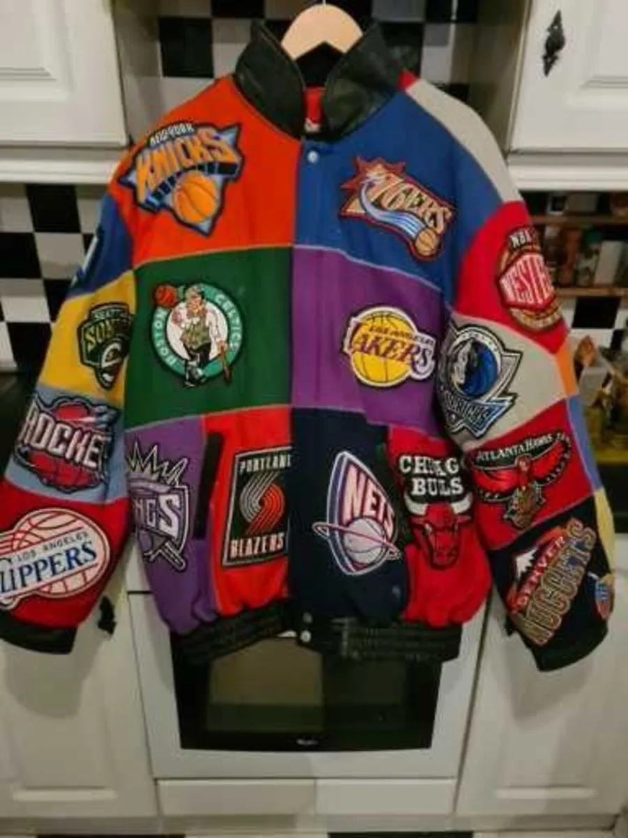 US NBA Basketball Leather Jacket. Quality Leather - Image 3