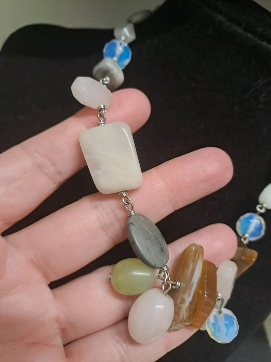Vintage Natural Stone Statement Necklace - Image 2