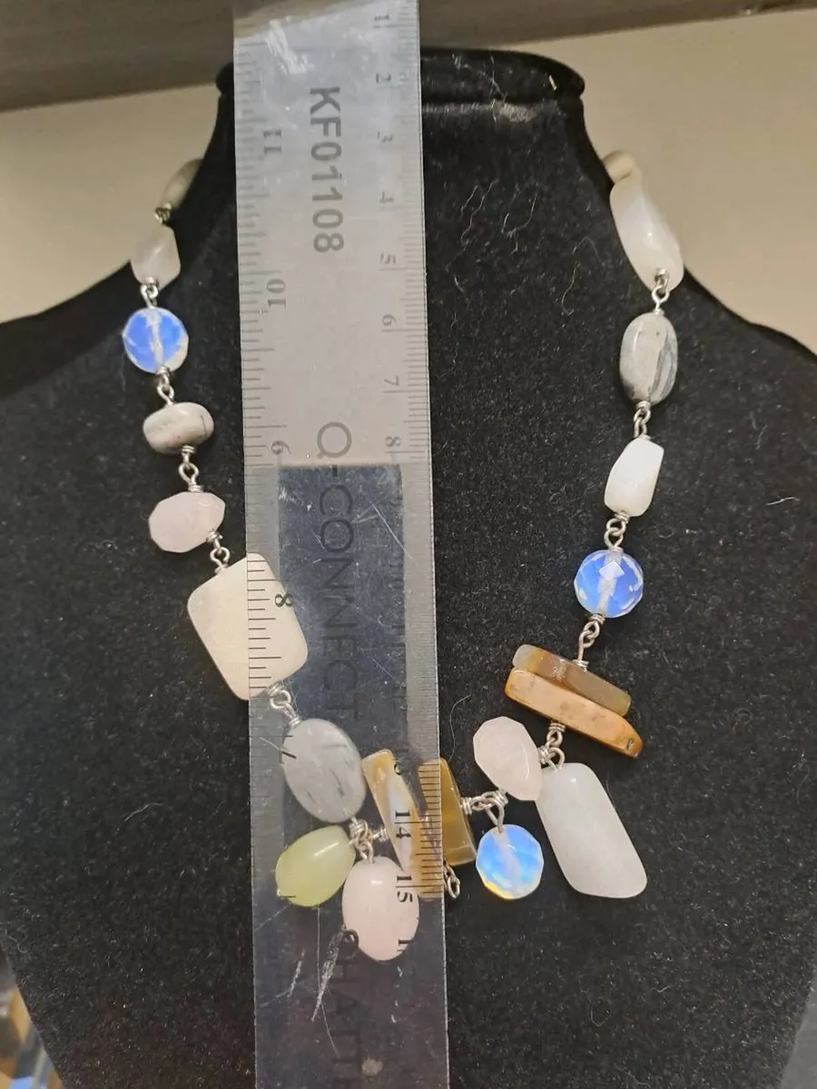 Vintage Natural Stone Statement Necklace - Image 3