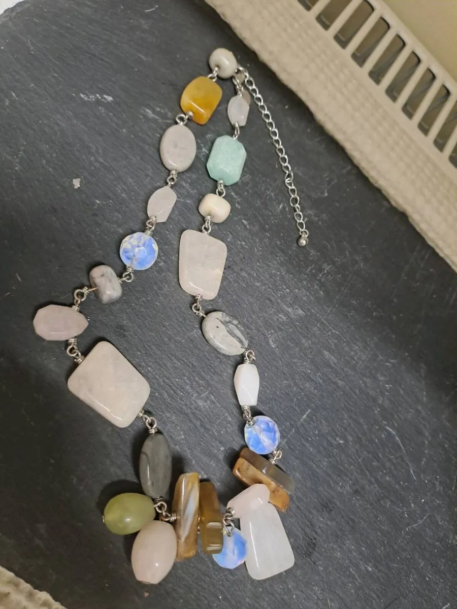 Vintage Natural Stone Statement Necklace - Image 4