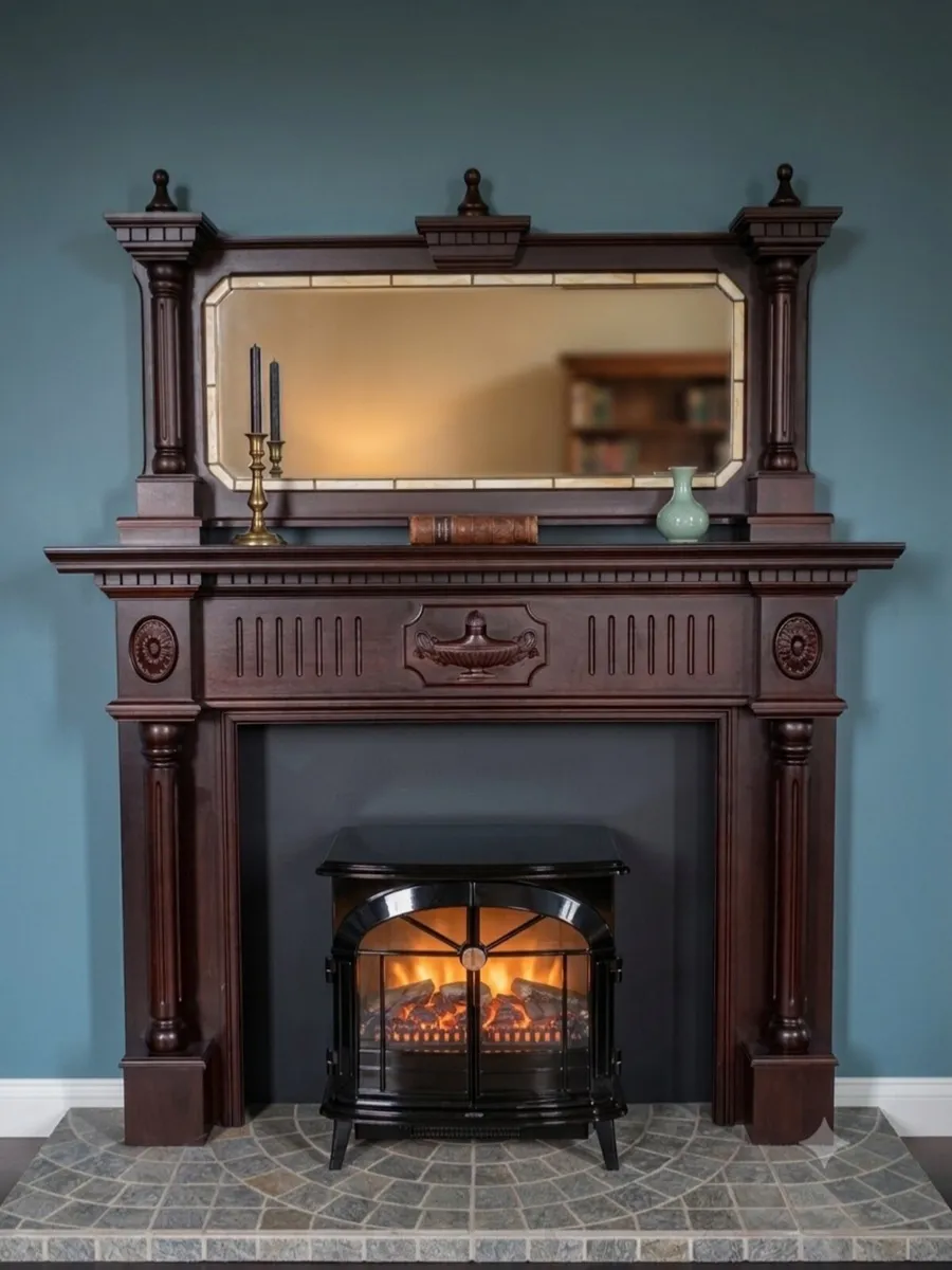 Classic Mahogany Fireplace Mantel