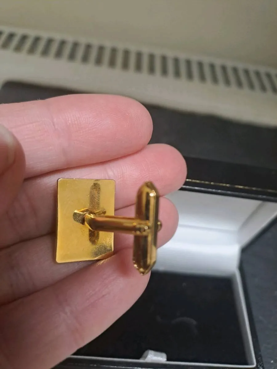 Gold Tone Rectangular Cufflinks - Image 3