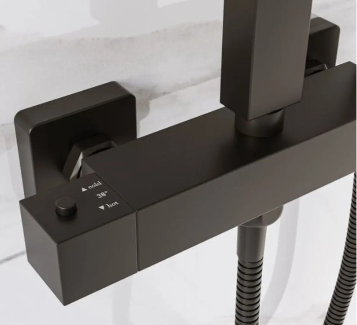 Shower Thermostatic Bar Mixer - Black - Image 2