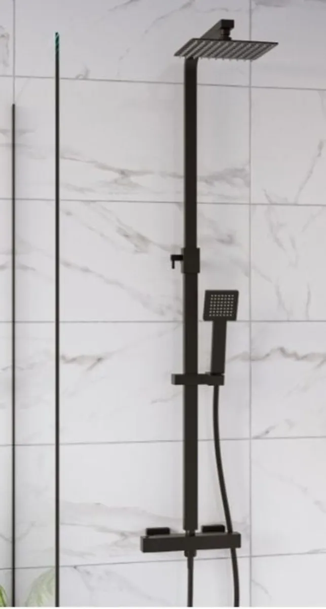 Shower Thermostatic Bar Mixer - Black - Image 4