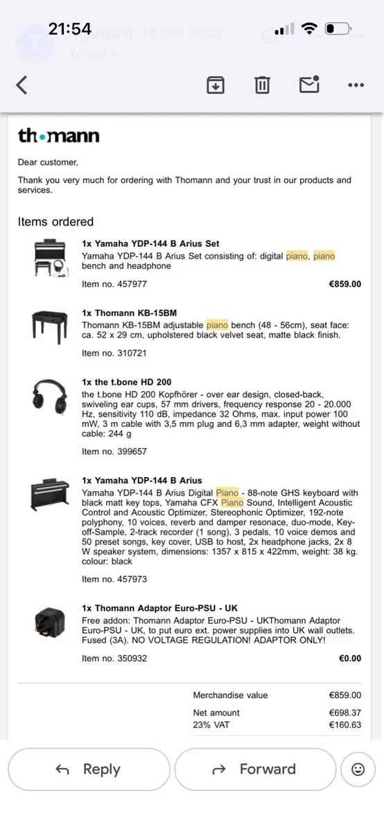 Yamaha Digital piano - Thomonn - Image 3