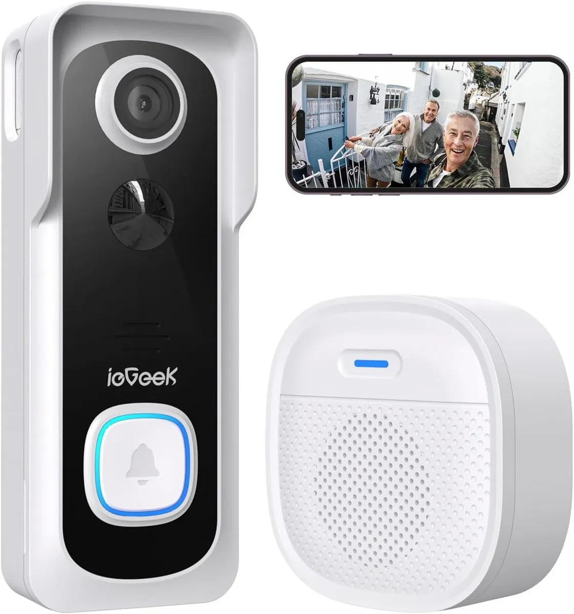 ieGeek  Wireless FHD 1080P Smart Video Doorbell - Image 1