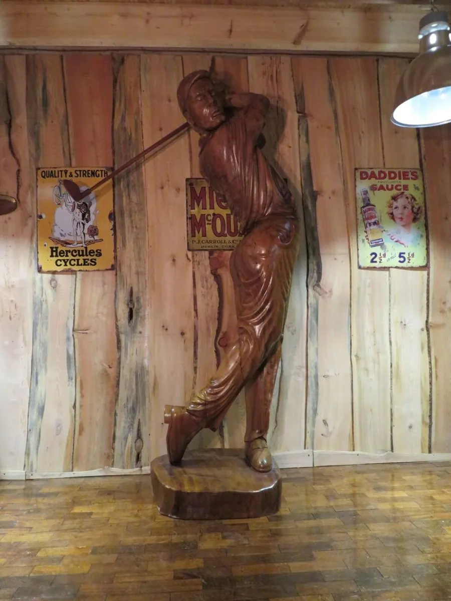 Larger Than Life Teak Golfer  (8'3" Tall) - Image 3