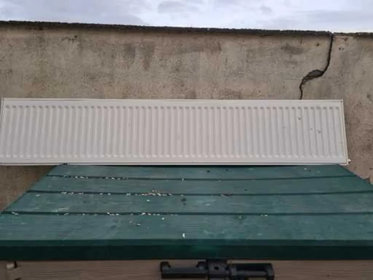 Slim radiator 180cm x 36cm can fit if required…………