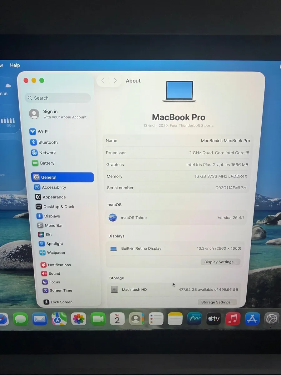 MacBook Pro 13 2020 i5/16GB/512SSD/661c - Image 2