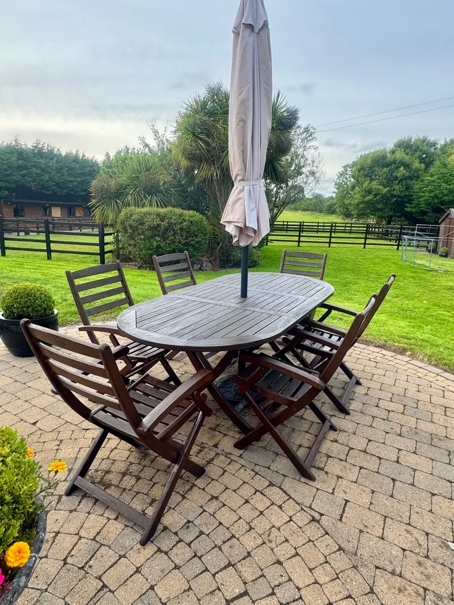 Garden furniture Hardwood set Table & 6 chairs - Image 2