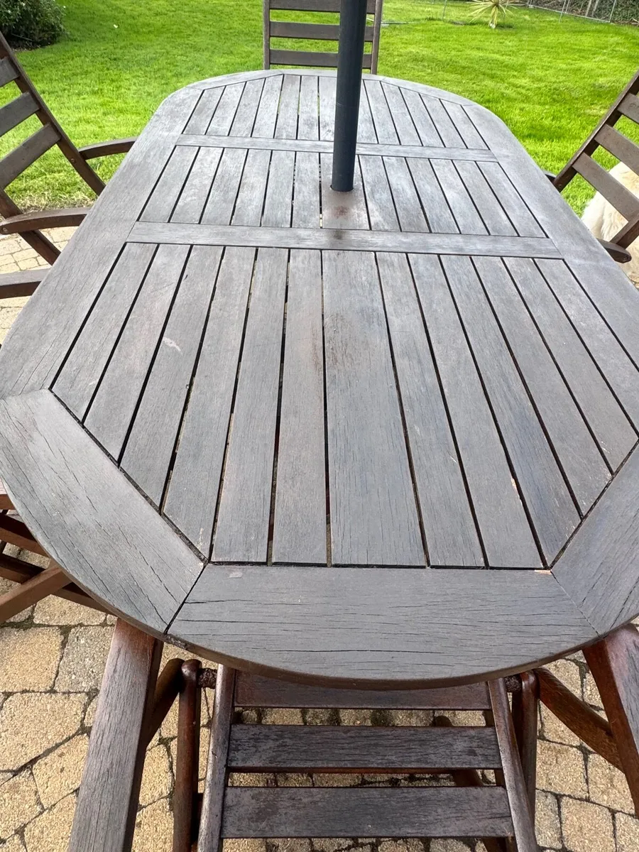 Garden furniture Hardwood set Table & 6 chairs - Image 3