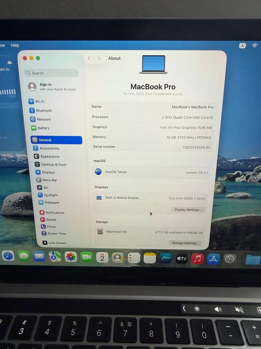 MacBook Pro 13 2020 i5/16GB/512SSD/521c - Image 3