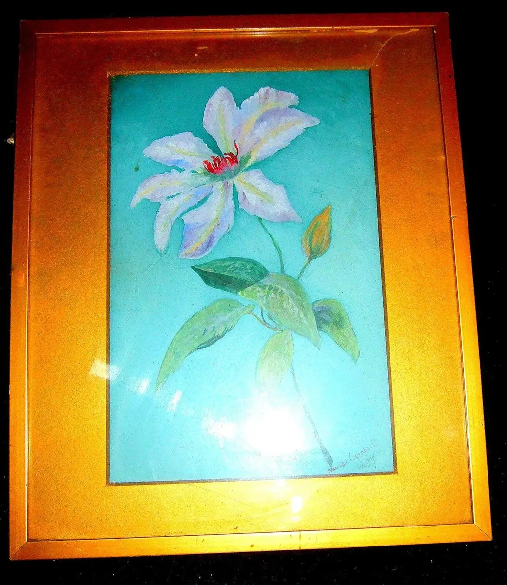 Antique Floral Watercolour Painting  Signed/Dated - Image 3