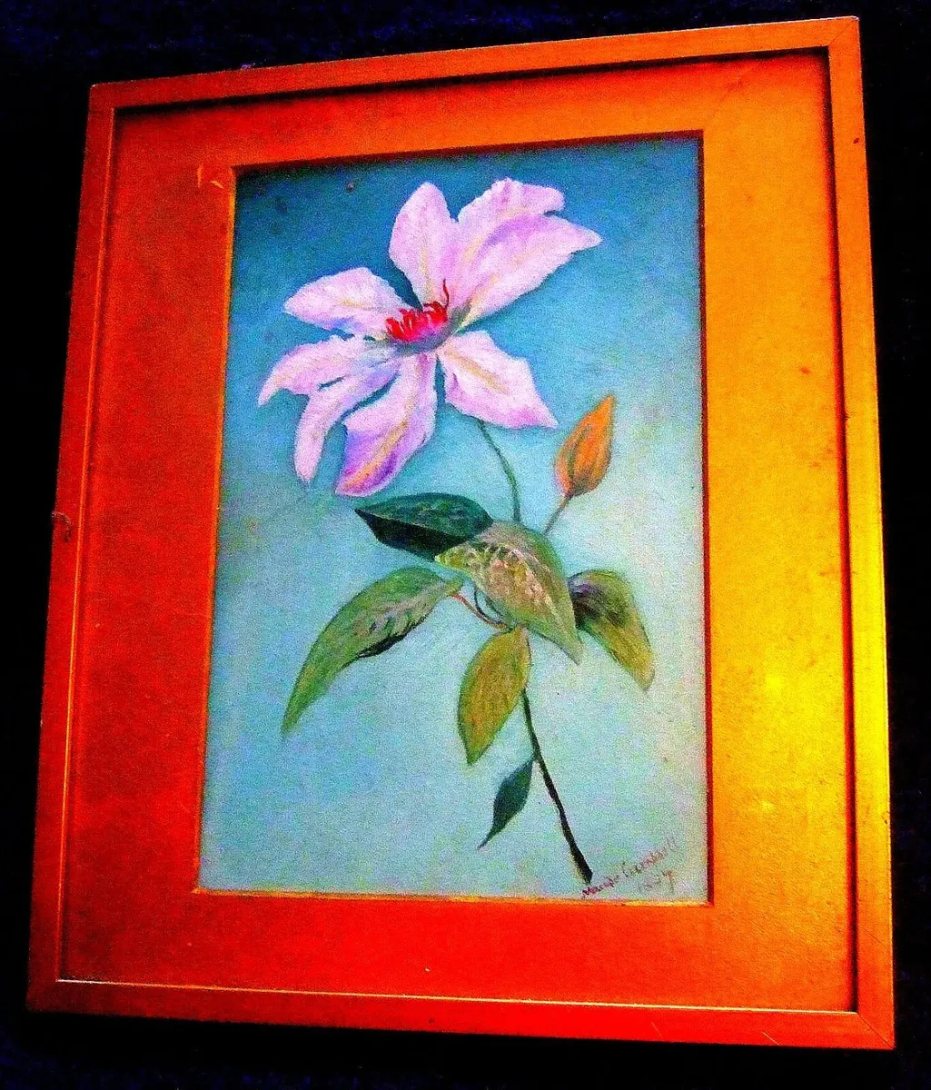 Antique Floral Watercolour Painting  Signed/Dated - Image 4