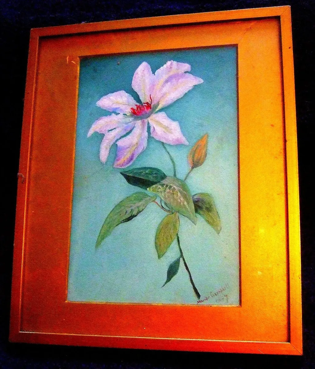 Antique Floral Watercolour Painting  Signed/Dated - Image 1