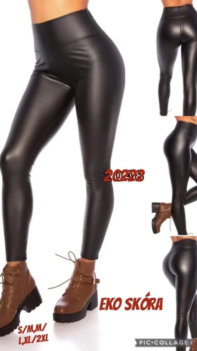 High Waist PU Leggings skinny - Image 2
