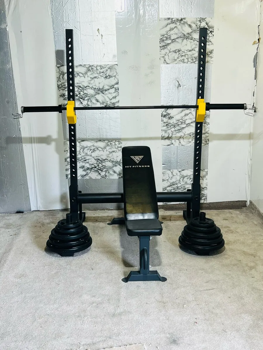 Heavy duty rack Olympic weights barbell bench - Image 1