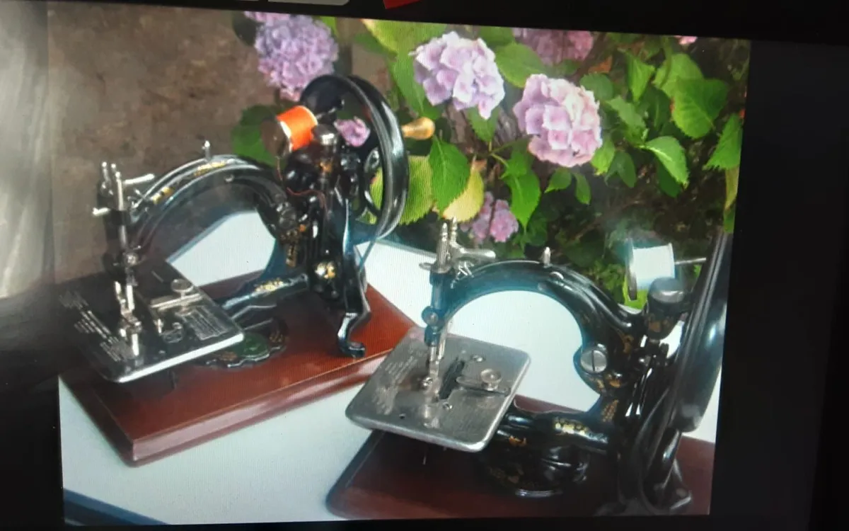 Willcox and Gibbs sewing machine with extras - Image 2