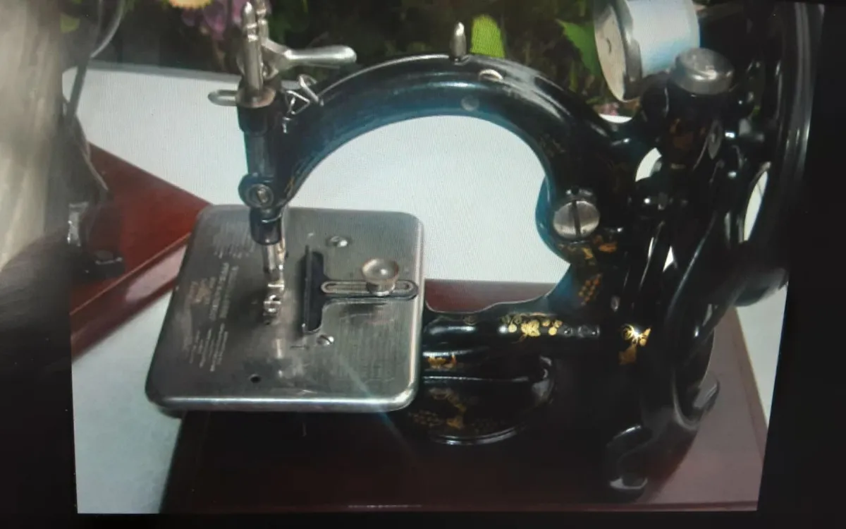 Willcox and Gibbs sewing machine with extras - Image 3