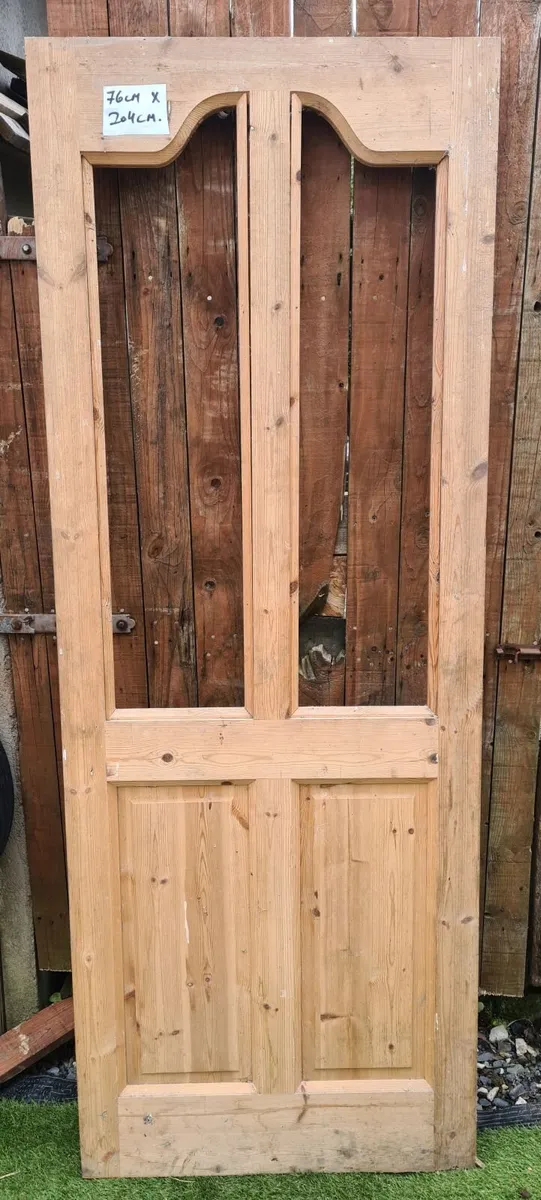 NEW Solid Red deal doors (1) 66.5 x 197cm (2) 81cm - Image 1